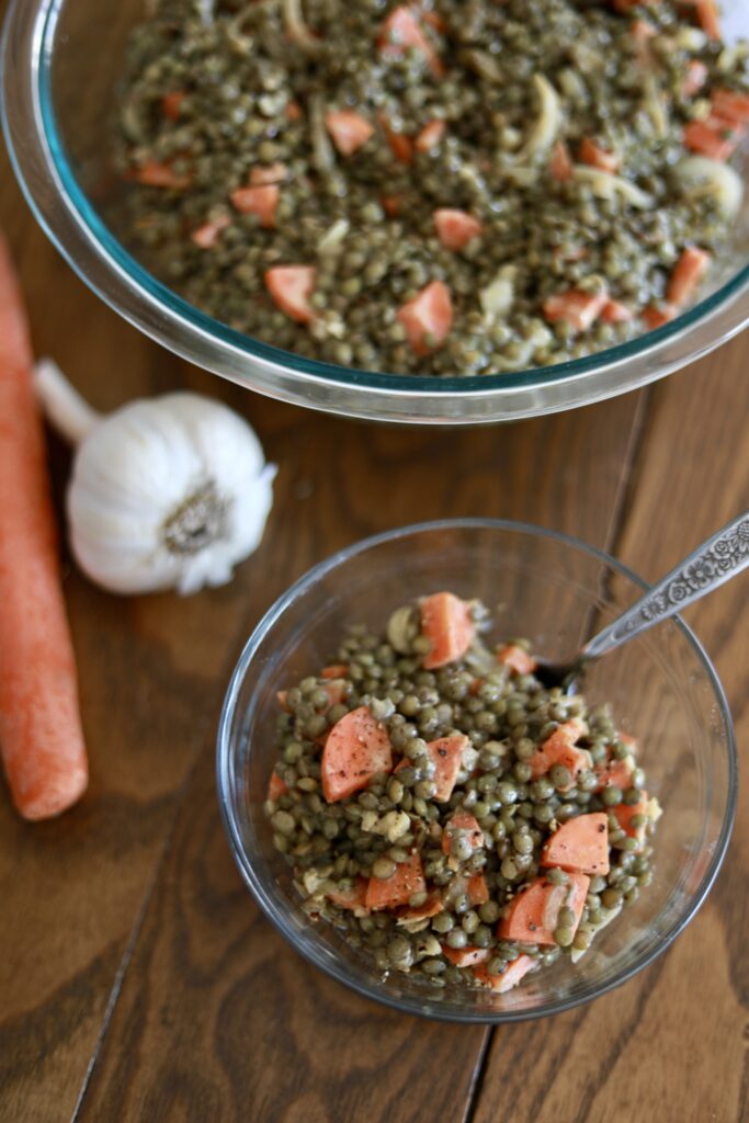 warm french lentil salad